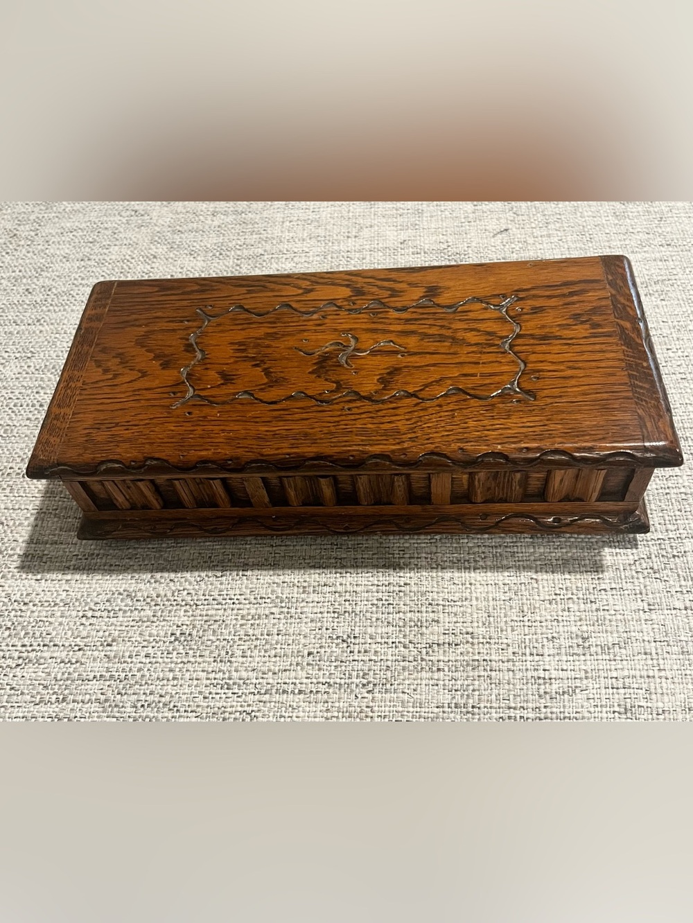 Vintage Tallent of England Handmade Woodcraft music/trinket box 1920-1940s